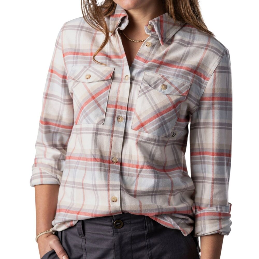 NEW Duck Camp Shirt Sanddollar Women Size XL Trailhead Twill Button Down Plaid